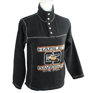 Harley-Davidson Racing Motorcycle Fleece Pull-Over, Size Medium, (10-12)